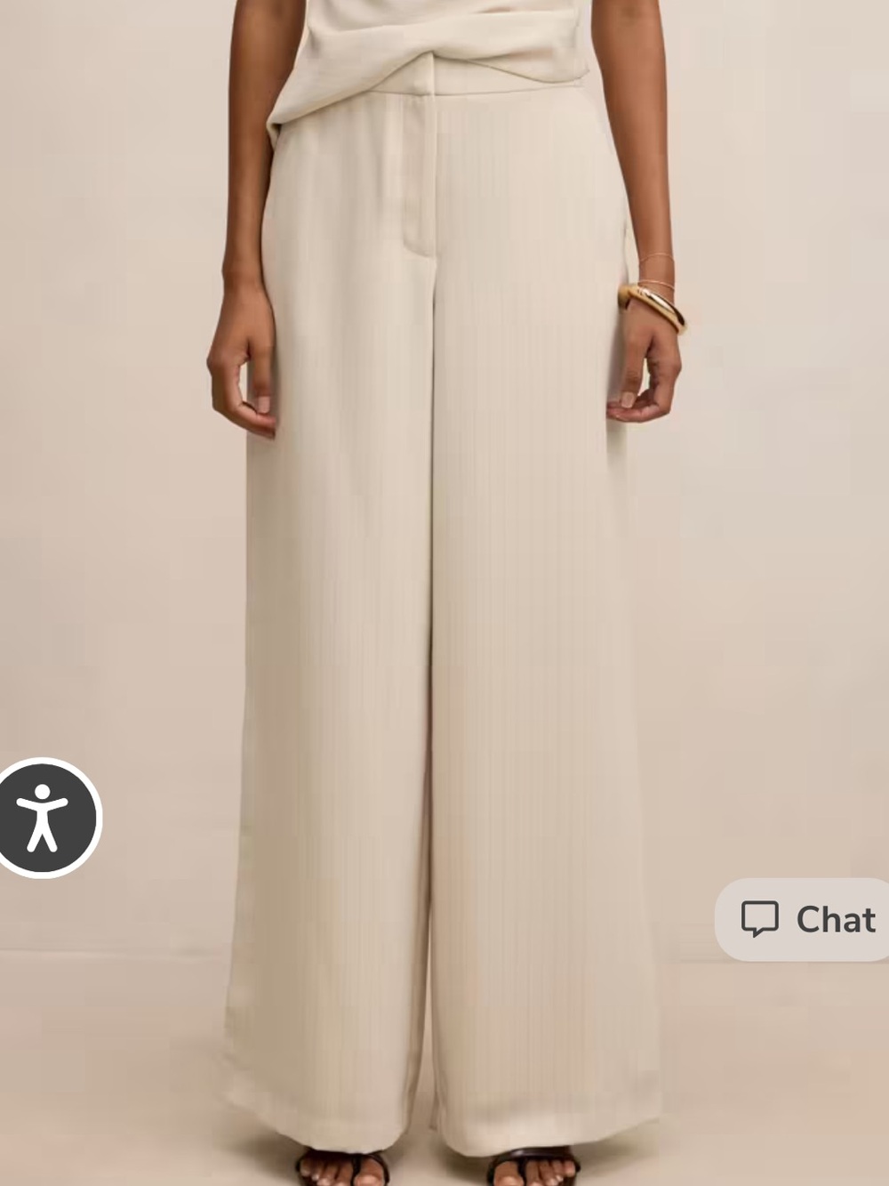 Ever New Petite Cream Pinstripe Pants